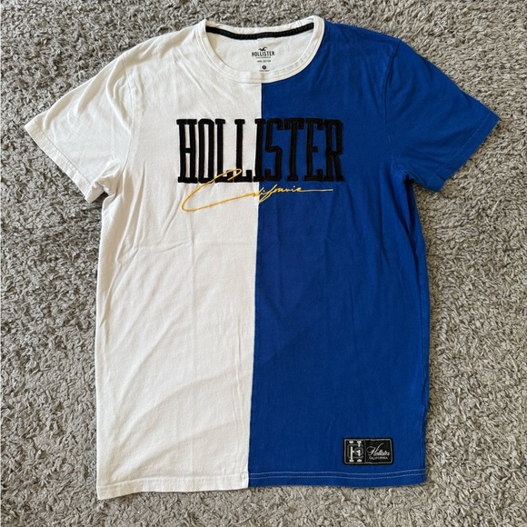 Hollister California - Spliced Blue/White Embroidered T-Shirt - Picture 2 of 5